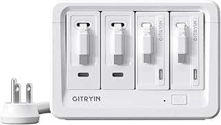 Gitryin 2 65W, 2 40W Type-C Retractable Wall Chargers and 8-in-1 Desktop Charging Station 1