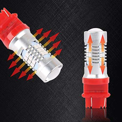 X AUTOHAUX 2pcs 3157 21 2835-Surface Mount Device-LED Red Car Light Tail Bulbs Brake Stop Backup Reverse Lamp Projector Lens 3