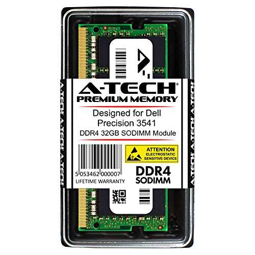 A-Tech 32GB RAM for DELL Precision 3541 Mobile Workstation Laptop | DDR4 2666 SODIMM PC4-21300 1.2V 260-Pin Memory Upgrade Module 1