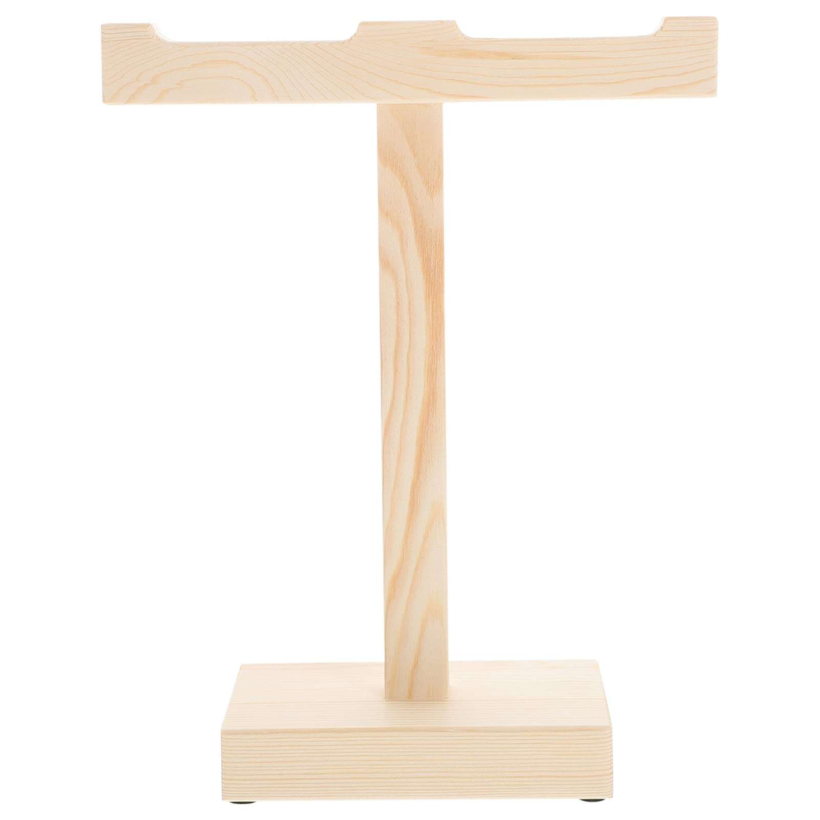 Mobestech Headphone Stand Wooden Headphone Stand Double Gaming Headset Holder Desktop Earphone Hanger Desk Headset Mount Rack for Home and Office Display Headphones Holder