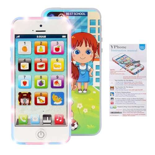 Cooplay 1X Child Phone Toy Toddler Rechargeable Smart Phone Play Music Song Educational Recharge Type-C Mobile for Baby Kids Children Infant 4