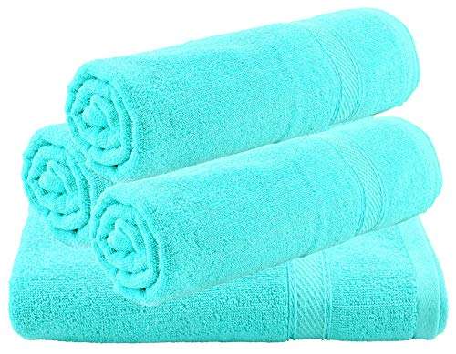 Heart Home 100 Percent Cotton 4 Pieces Full Size Bath Towel 30"x60" (Sea Green) CTHH5087