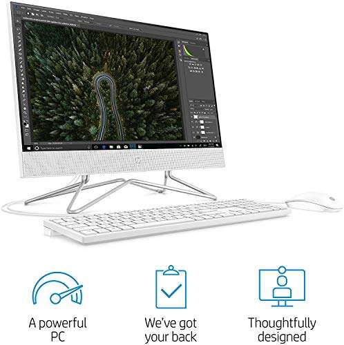 Newest HP 24-inch FHD All-in-One Desktop Computer - Dual-Core AMD Athlon Silver 3050U - 12GB DDR4 RAM-256GB SSD - DVD-RW - WiFi Bluetooth - Windows 10 Pro - Snow White w/ 32GB USB Drive (HP-24-DD00) 2
