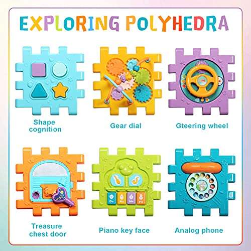 MiniFAIRY Activity Cube - Baby Toys 6-12 Months, Music & Light Up, Montessori Toys for 1-3 Years Old Boys & Girls 6