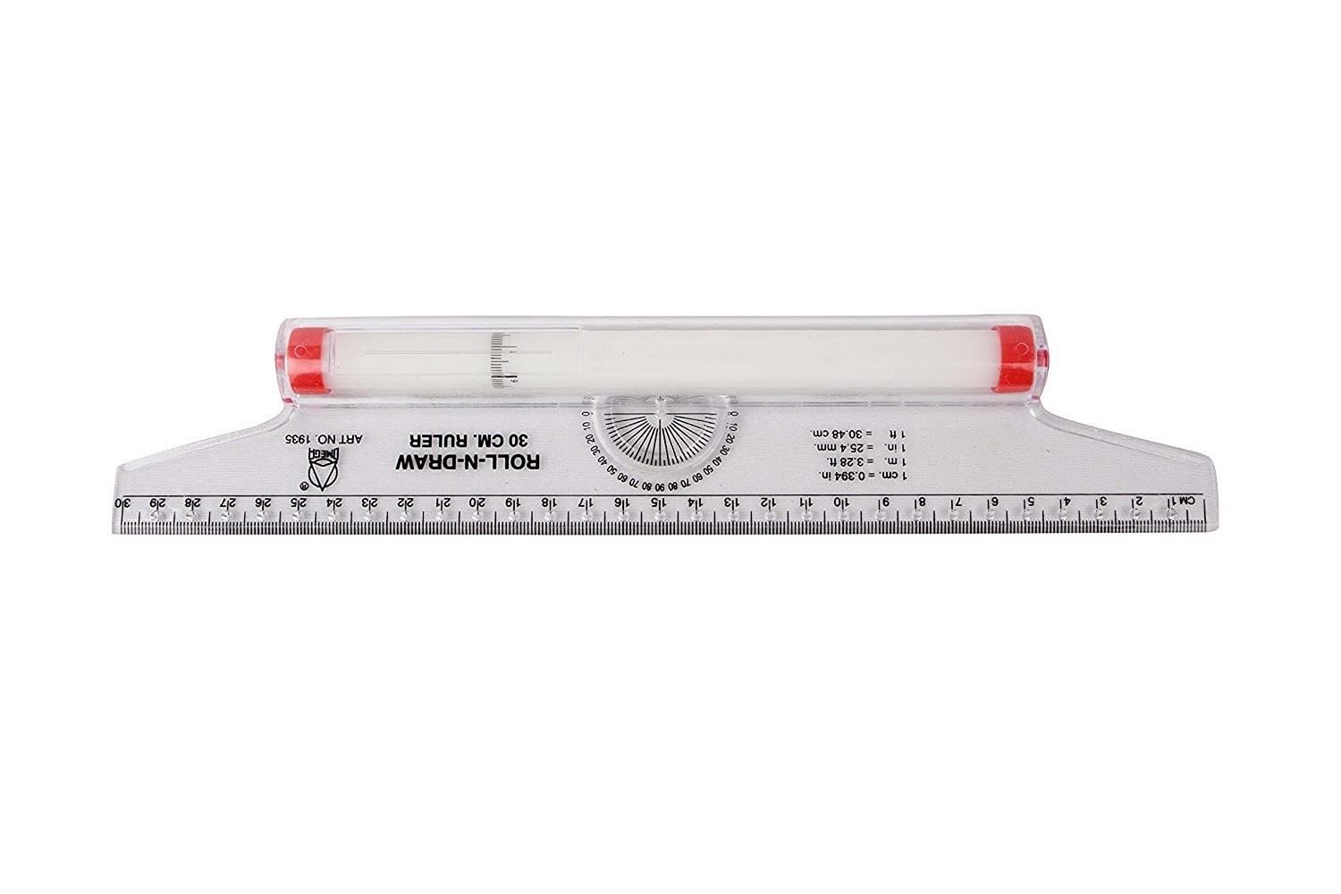 PRANSUNITA Roll-n-draw Ruler Scale 30 cm, Multi-use tool ideal for drawing vertical lines, horizontal lines, parallel lines, angles and circle 2