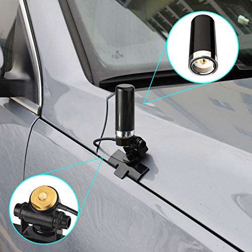 Bingfu Vehicle Mobile Ham Radio Antenna VHF UHF 136-174MHz 400-470MHz Car Truck Amateur Radio NMO Mount Low Profile Antenna with Lip Mount Fixed Bracket PL259 Male 5m 16.5 feet RG58 Cable 3