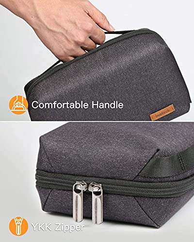 Inateck Electronics Organizer, Water-resistant Portable Travel Cord Organizer, Electronics Accessories Carrying Case, Cable Organizer Bag for Cable, Cord, Charger, Phone, Earphone (Black) 3