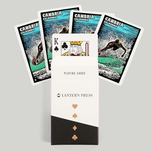 Lantern Press Cambria, California, Skimboard, Scratchboard (52 Playing Cards, Poker Size Card Deck with Jokers) 6