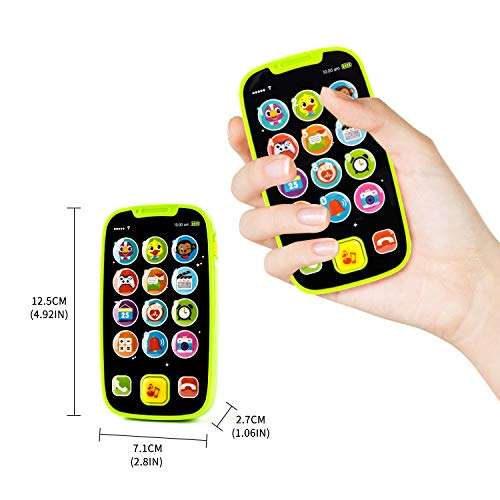 Kidpal Baby Toy Phone for 1 2 Year Old with Light, Music| My First Smartphone Toy for Baby 8M 12M 16M 24M+ Toddler Cell Phone | Educational Call & Chat Learning Play Phone Toy for Role-Play Fun 4