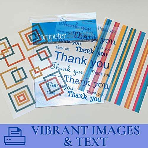 Grafix Computer Adhesive Backed Ink Jet Film – Self-Stick Printable Film for Creating Custom Journals, Stickers, Photos, Jewelry and More, Ink Jet Printers Only 8.5 x 11”, Clear, Pack of 6 4