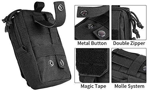 IronSeals Multi-Purpose Tactical Molle Pouch Waist Bag for Mobile Phone Belt Pouch Holster Cover Case for iPhone 16 Pro Max/16 Pro/16/15 Pro Max/14 Pro Max/13 Pro Max/12/11 Pro Max 5