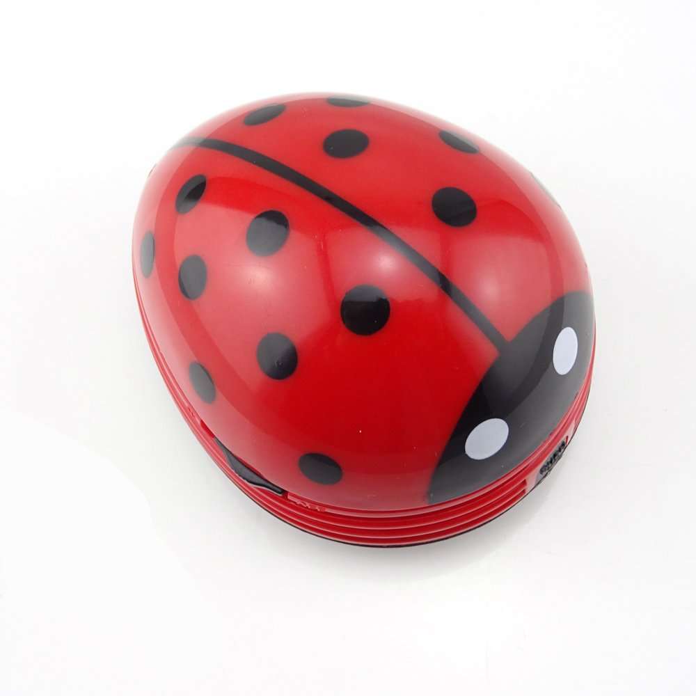 Honbay Ladybug Shaped Portable Corner Desk Vacuum Cleaner Mini Cute Vacuum Cleaner Dust Sweeper 6
