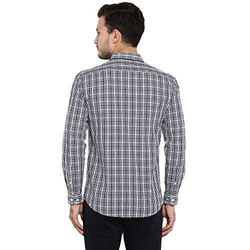 Red Tape Men's Checkered Regular Fit Shirt (RFS0124_Navy White M) 3
