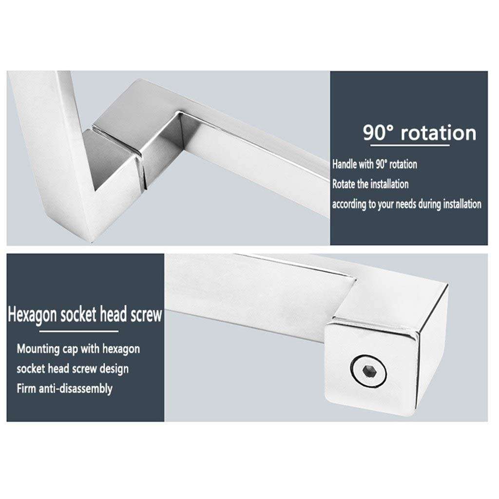 Bathroom Handle Suitable For Family/residential/hotel/clubhouse, Stainless Steel Glass Door Door Hardware Door Handle (Color : Black, Size : Hole spacing 425mm) 4