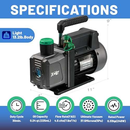 PB Motor Tech 5 Gallon Vacuum Chamber Kit with 4.5 CFM Vacuum Pump, Tempered Glass Lid Vacuum Chamber and 38 Micron Chamber Set, No Oil Included, Perfect for Wood Stabilization 6