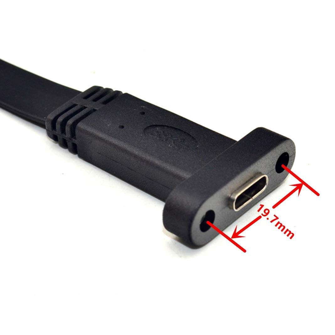 USB-C Front Panel Extension Cable, USB C Mount Motherboard Header Cable, USB 3.0 Motherboard Internal Cable, USB 3.1 Gen 2 Front Panel 20-Pin to Female Connector with Panel Mount Screw - 80cm 5