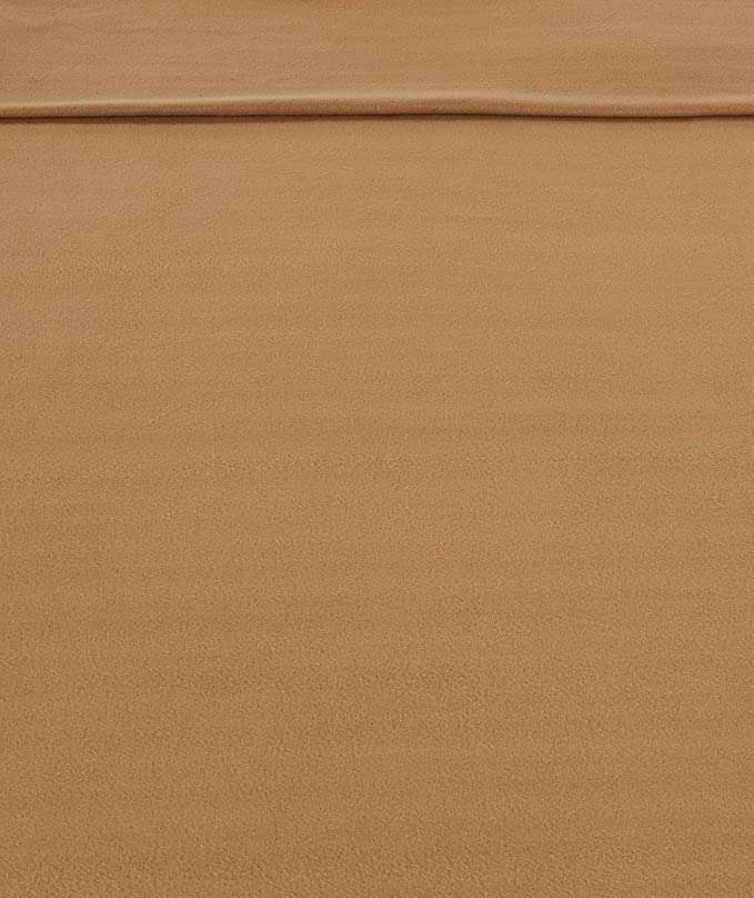 ROVET SPREADS® Warm Plain 1 Kg Woolen Blend Blanket (Pack of 1 Piece) | Single Bed (60 in x 90 in) (Camel) 6