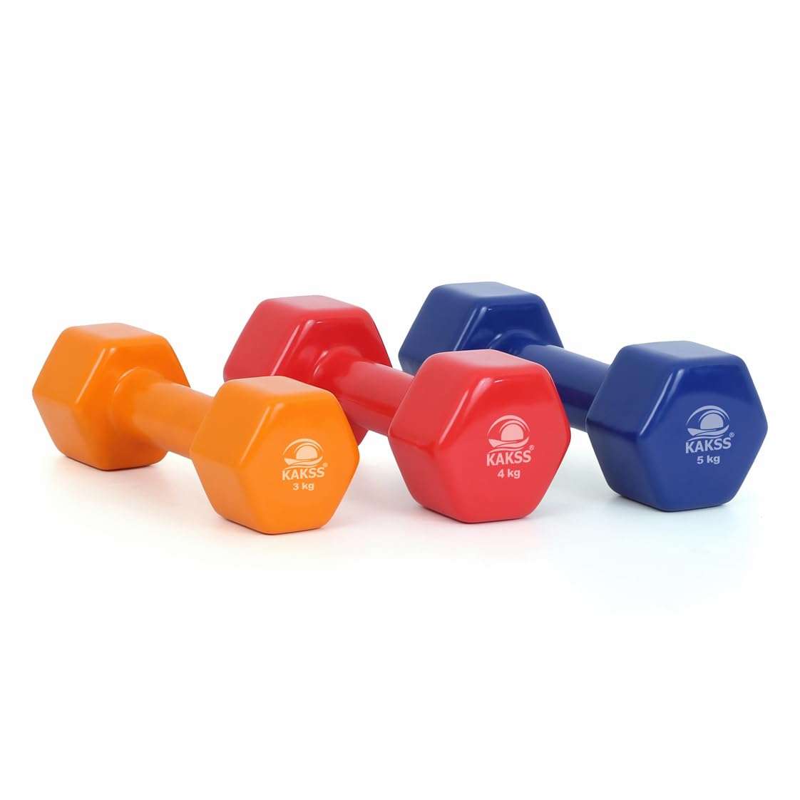 Kakss Cast Iron Vinyl Coated Dumbbells (0.5+ 0.5= 1 KG) 4