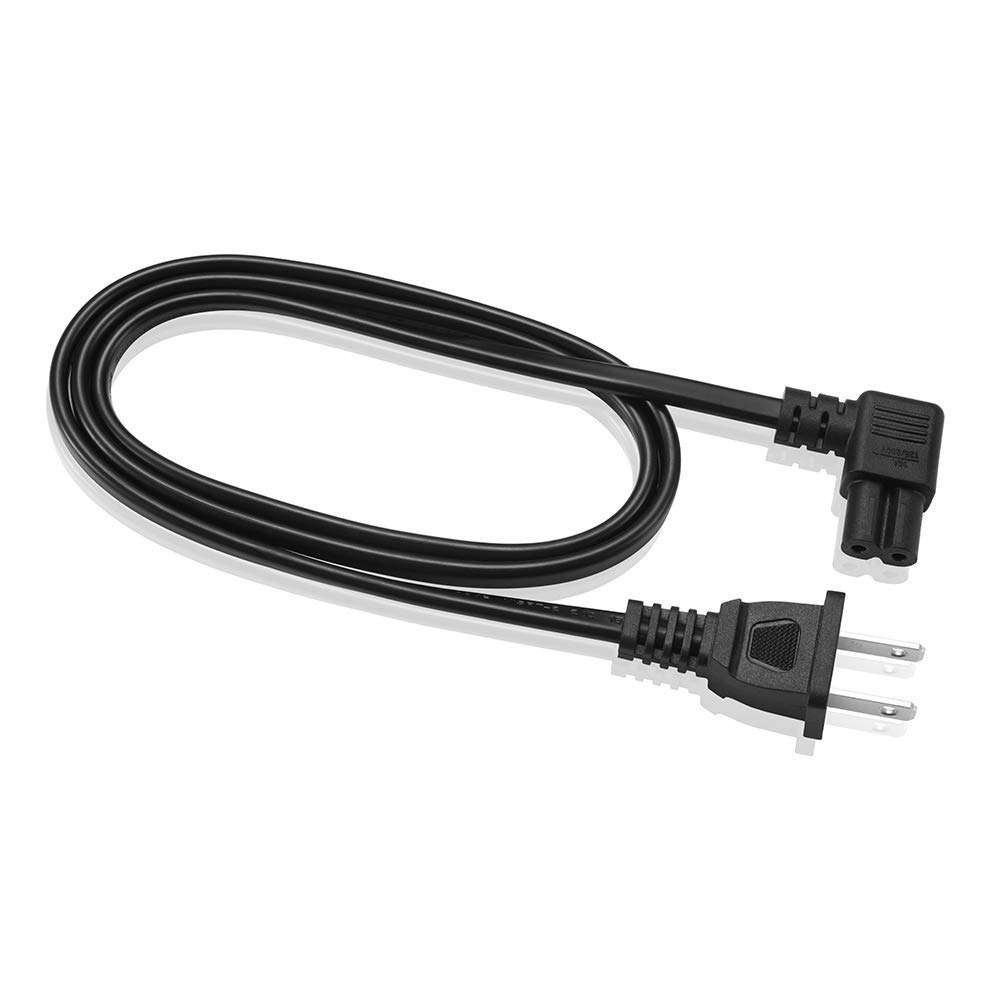 TV Power Cord Fit for Samsung LG Philips Toshiba Sony Sharp Panasonic Vizio LED HD TV, 2 Prong 90 Degree Angled 4