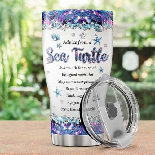 ZAOCHIN Sea Turtle Coffee Tumbler 30 Oz Travel Mug With Lid Christmas Gifts For Women 3