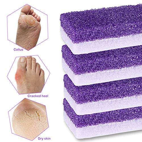 2 in 1 Pumice Stone for Feet,6 Pack Foot Scrubber & Callus Remover, Stone Scrubber for Hard Skin,Foot Pumice,Dead Skin Remover for Feet, Heels, Hands and Body 5