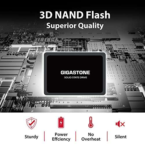 Gigastone SATA SSD 120GB (2-Pack) 2.5 inch SSD 500MB/s Upgrade Laptop PC Memory and Storage PS4 HDD Replacement 2.5" Internal Solid State Hard Drives SATA III SLC Cache 3D NAND Increase Performance 3