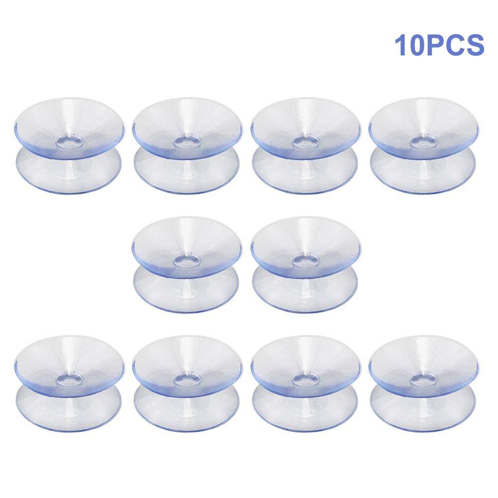 10 Pack Double Sided Suction Cups Compatible with Glass Table Top, Clear Suction Cups Window Hanger Suction Cup Without Hooks Sucker Pads for Home Kitchen Glass Table Top Spacers(Size:35mm) 6