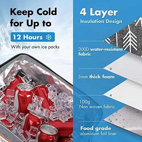 Lekesky Lunch Bag for Women Insulated Lunch Box Leakproof Lunchbox for Adult Work, Grey 3