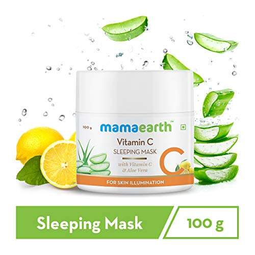 Mamaearth Vitamin C Sleeping Face Mask | Overnight Restorative Night Time Skincare | Hydrating Cream-Gel Mask for Radiant Skin | No Paraben | 3.53 Oz (100g) 2