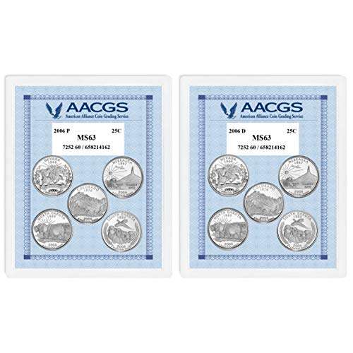 2006P & 2006D Statehood Quarters Graded MS63 Brilliant Uncirculated