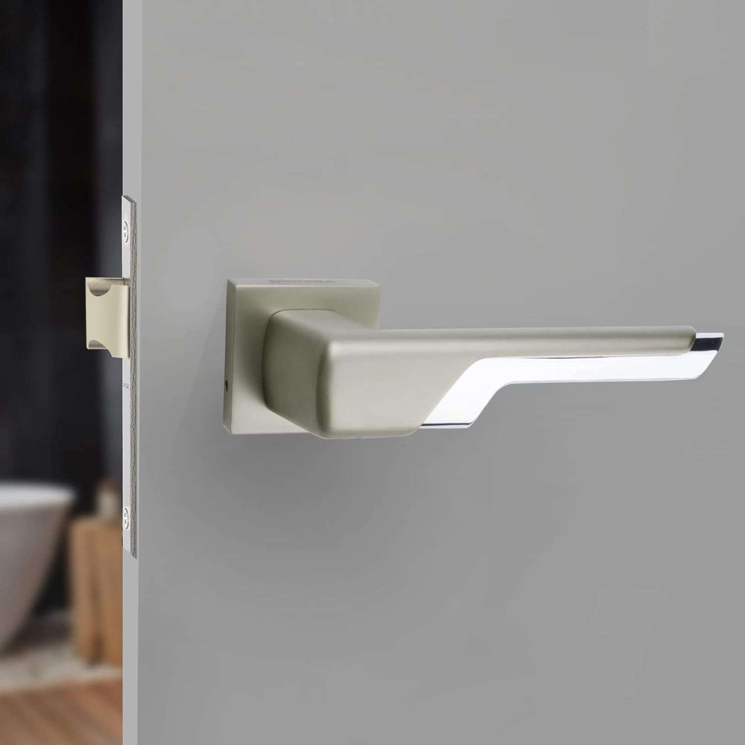 Premium Door Lock with 3 Years of Warranty/Main Door Lock for Home/Mortise Lock for Door - Main Door Lock Set (Satin White & Chrome) 1