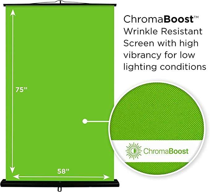 Valera Green Screen Immersion Kit with Creator 95 + Floor Extension, Portable Retractable Wrinkle Resistant Fabric Backdrop, Adjustable Height & Autolock Frame, for Streaming Gaming Zoom Video 4