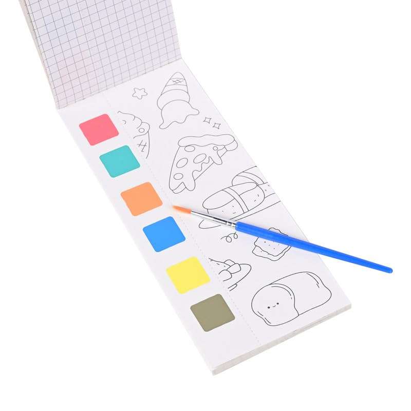 Sassyvilla Watercolor Painting Books for Beginners, Pocket Painting Book 20 Sheet with 1 Paint Brush,Painting Fun Activity Books for Kids and Children, Watercolor Magic Paint Book 4