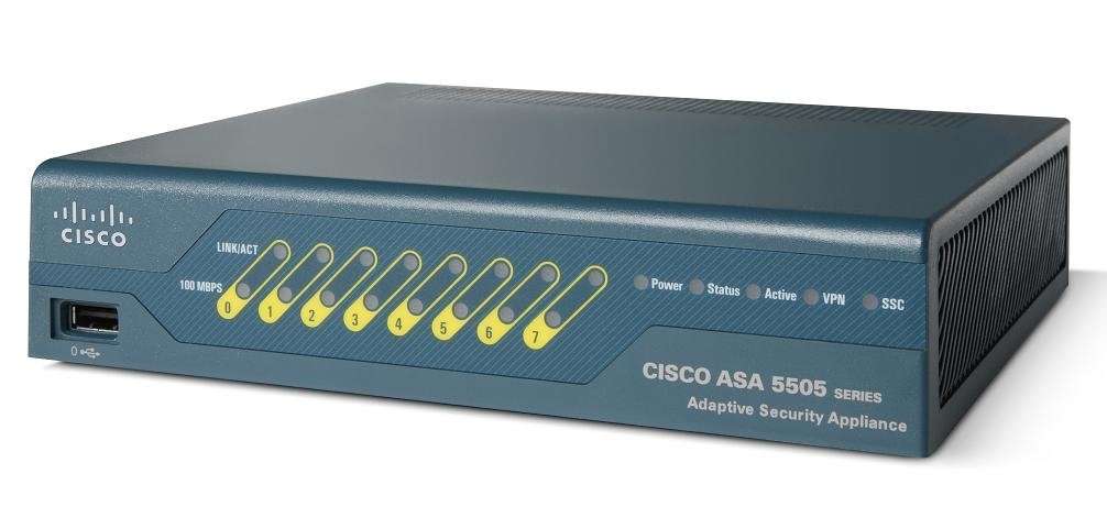 Cisco ASA5505-K8 ASA 5505 Firewall Edition Bundle - Security appliance - 10 users - 10Mb LAN, 100Mb LAN