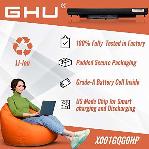 New GHU Battery 38 Wh 2600mAh HS04 HS03 807957-001 807956-001 Compatible with HP Pavilion 240 245 246 250 255 G4 G5 Notebook 15-af13dx 15-ay039wm 15-ac121dx HSTNN-LB6U HSTNN-LB6V 807611-421 807611-131 6