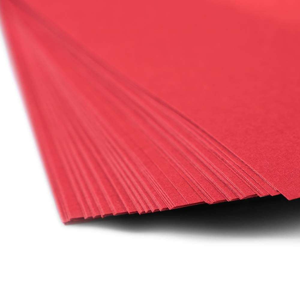 JAM PAPER Colored 24lb Paper - 90 gsm - 8.5 x 11 - Red Recycled - 50 Sheets/Pack 3