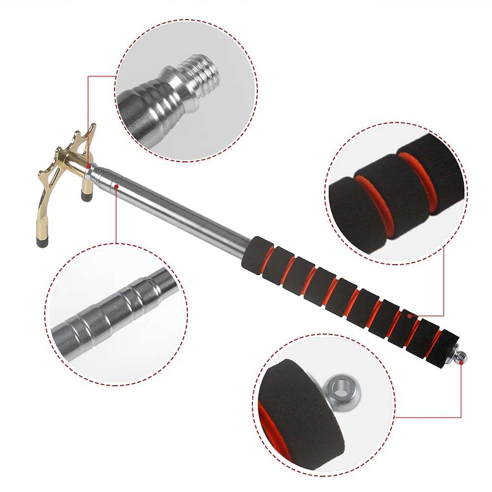 VANLAN Retractable Billiards Bridge Stick Pool Cue Stick Bridge with Brass Bridge Head, Billiards Pool Cue Accessory(with Low Brass Head) 4