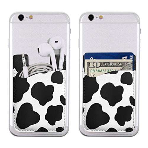 Cows Print Phone Card Holder, Stick on ID Credit Card Wallet Phone Case Pouch Sleeve Pocket for iPhone, Android and All Smartphones 5