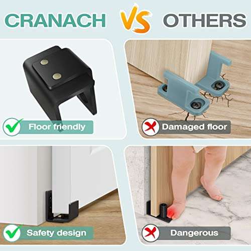 Sliding Barn Door Floor Guide - Adjustable Barn Door Hardware Kits U Brackets Flush Bottom Pocket Door Guide & Cabinet Locks for Baby Child Safety - 6 Pack Baby Proofing Cabinets Latches Locks for Bab 3