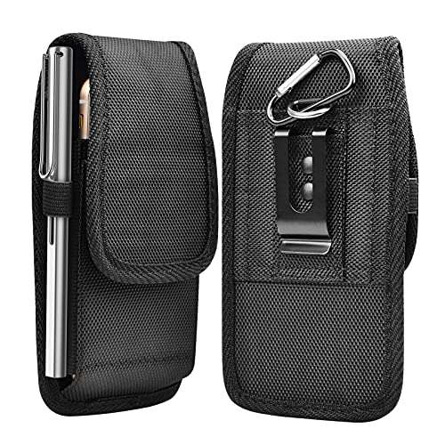Njjex Cell Phone Holster for iPhone 13 14 15 16 Pro Max 12 11 XR Samsung Galaxy S25 S24 Ultra S23+ S22 S21 S20 S10 S9 Note 20 A14 A15 A35 A16 A36 5G Belt Clip Holster Phone Pouch Holder Carrying Case 1