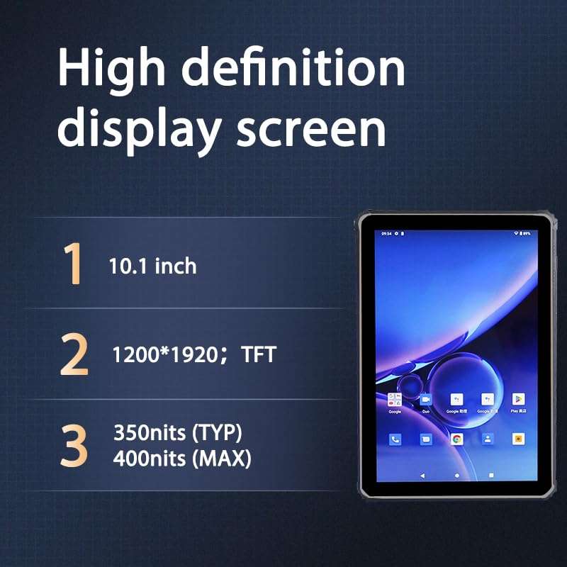 Breloom ST10-5G Rugged Tablet, 10.1 inch Andriod 14 Tablet, Octa-Core CPU 8GB+256GB, IP68 Waterproof, 10000mAh, 5G/BT 5.0/GPS/NFC, 13MP+5MP Camera (Orange) 5