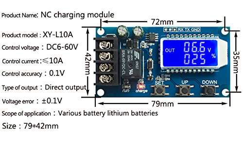 Teyleten Robot 6-60v 10A Lithium Battery Charge Control Module Controller Protection Board with Overcharge Protection Switch XY-L10A Clearance Price 2