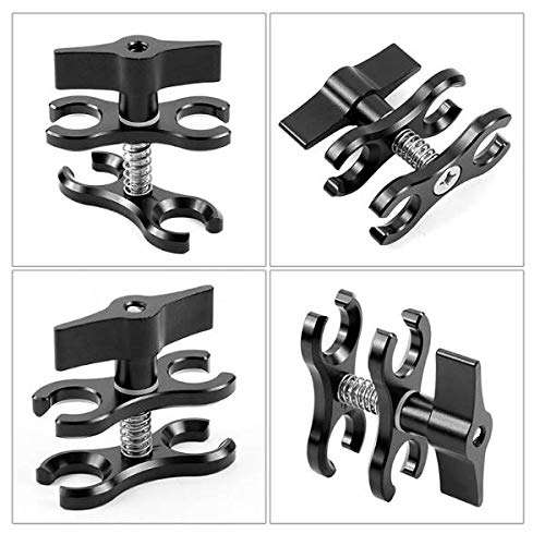 SELPONT ndard Ball Clamp with Cut Outs Aluminium for Underwater Light Arm System,Photography Diving Camera 2