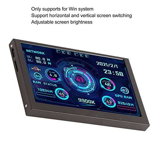 PC CPU Data Monitor, 5 inch USB Mini Screen AIDA64 PC CPU HDD Data Monitor Computer Temperature Display 4