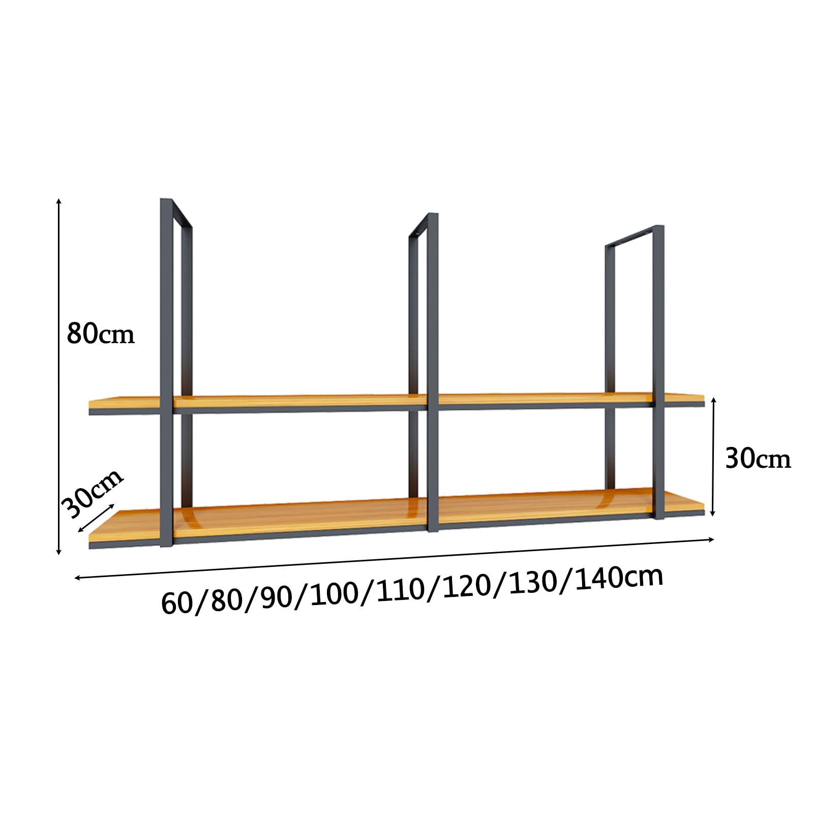 GFRWKCEX Wine Rack Flower Plant Hanging Stand - Metal Iron Ceiling Display Shelf, 2 Tier Floating Decorations Holder, Bar Counter Decor Shelving(110x30x80cm) 3