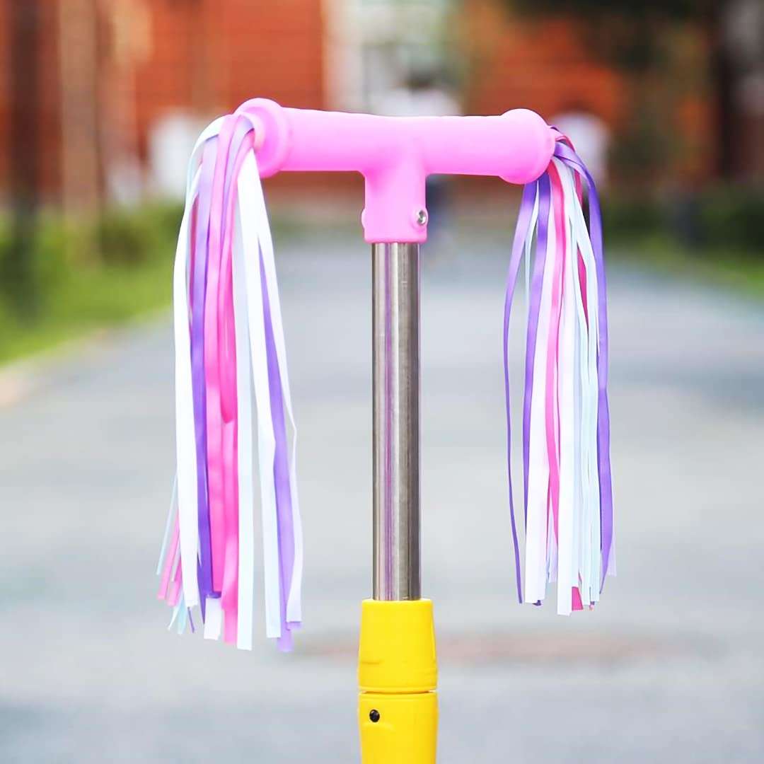 144 Pieces Bike Wheel Spokes Beads + 4 Pack Bike Handlebar Streamers, Bicycle Decoration Spoke Plastic Clip Round Decor Beads with 2 Pairs Colorful Bike Handgrip Streamers Tassel Ribbons for Girl Boy 4