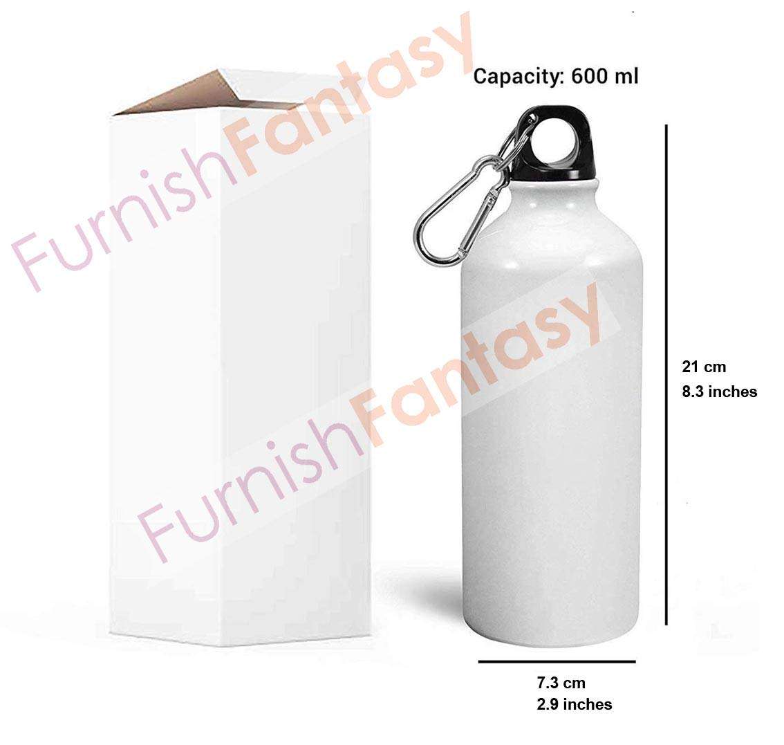 FurnishFantasy Personalised Aluminium White Sipper Bottle 600 ml - Best Personalized Gift for Happy Birthday, Return Gift, Name - Dhruv 5