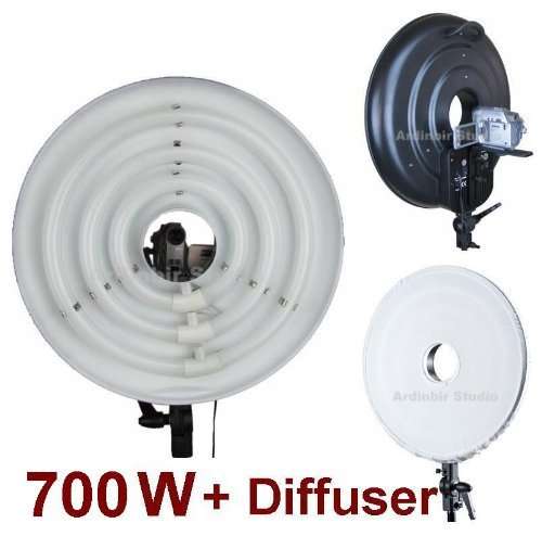 Ardinbir Studio 700W Daylight Cool Video Ring Light Diffuser for Camcorder Panasonic SDR S26, H80, H200, H40, H18 HDC SD1, SD60S, SD5, SD9, TM90K, TM55K, 1