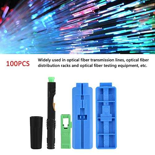 100Pcs Fiber Optic Cable Adapter SC/APC Embedded Optic Fiber Quick Fast Connector Connecting Adapter(Straight Plug) 4