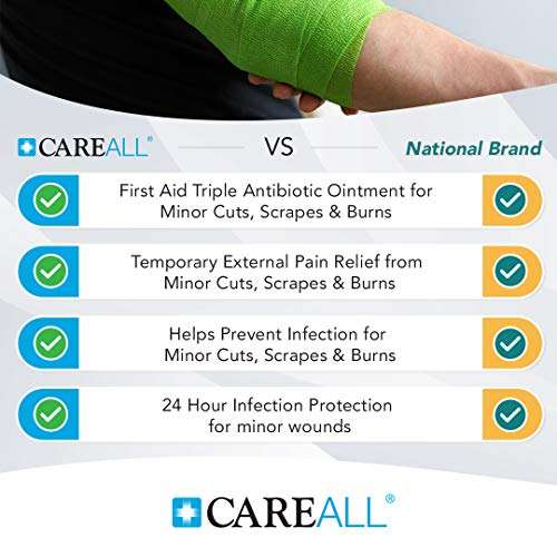 CareAll Triple Antibiotic Ointment + Pain Relief 1.0 oz (4 Pack), Dual Action First Aid for Minor Scrapes, Cuts, and Burns to Help Prevent Infection While Providing Maximum Strength Pain Relief. 3